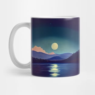 The moon over blue mountains Mug